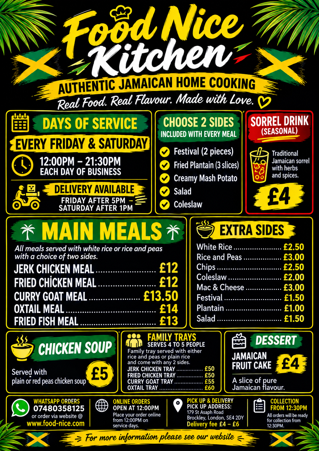 Food Nice Kitchen menu flyer
